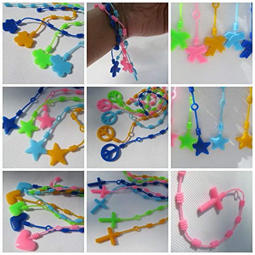 10 x Damen Mädchen fashion Silikon Armband Freundschaft, gummierte Bänder für Partys, pinata, Geschenktüten: Kreuz, Herzen, peace von Fett-Catz-Copy-Catz