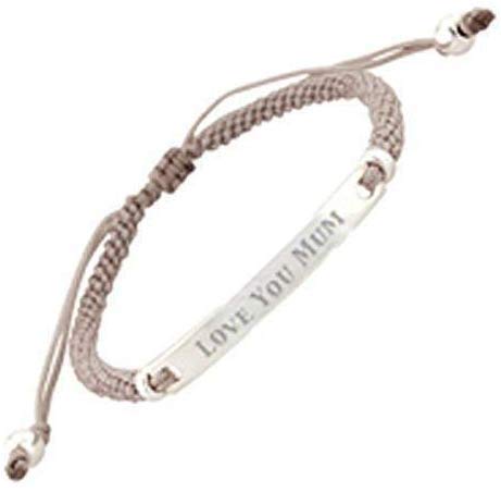 Gravur sterling Silber 'Love Sie Mum'Armband/Freundschafts bändchen grau