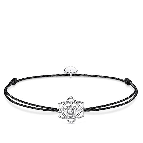 THOMAS SABO Damen Armband Little Secret Lotosblüte 925er Sterlingsilber, Nylon LS015-401-11