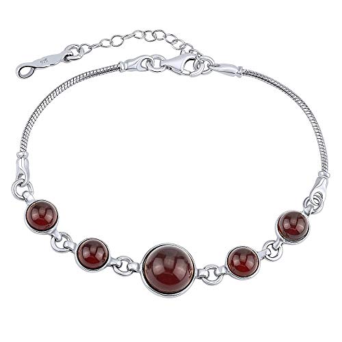 SILVEGO Damen Armband aus 925 Sterling Silber mit echtem Bernstein