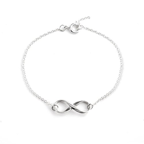 Silverly Frauen 925 Sterling Silber Infinity Symbol  8  Kettenarmband
